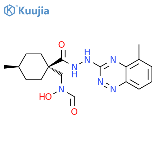 Cyclohexanecarboxylic acid, 1-[(formylhydroxyamino)methyl]-4-methyl-, 2-(5-methyl-1,2,4-benzotriazin-3-yl)hydrazide, cis- structure