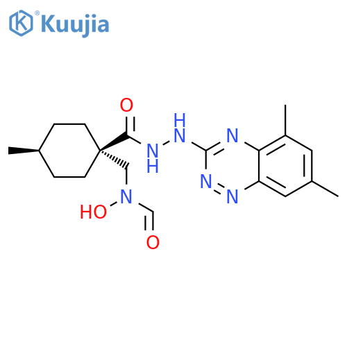 Cyclohexanecarboxylic acid, 1-[(formylhydroxyamino)methyl]-4-methyl-, 2-(5,7-dimethyl-1,2,4-benzotriazin-3-yl)hydrazide, cis- structure