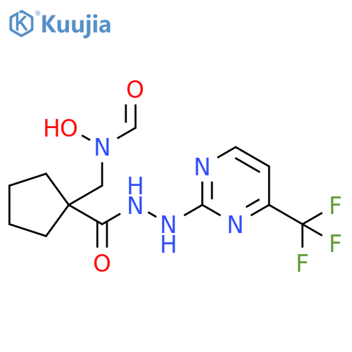 Cyclopentanecarboxylic acid, 1-[(formylhydroxyamino)methyl]-,2-[4-(trifluoromethyl)-2-pyrimidinyl]hydrazide structure