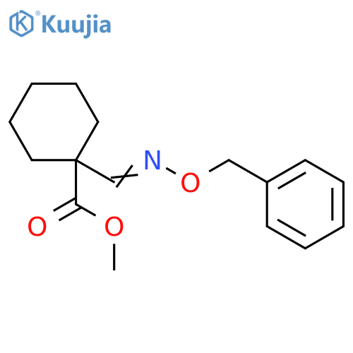 Cyclohexanecarboxylic acid, 1-[[(phenylmethoxy)imino]methyl]-, methylester structure