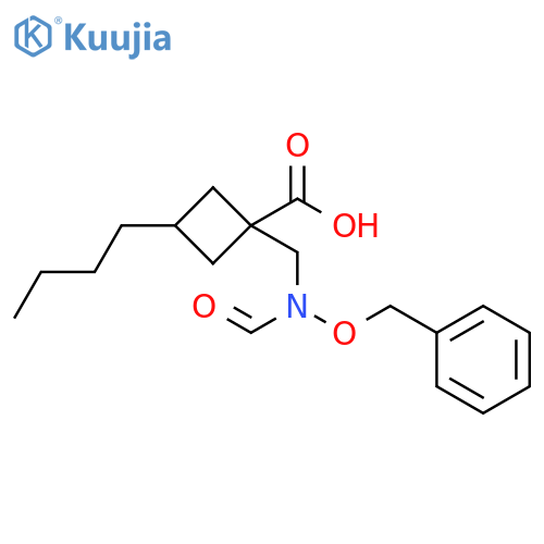 Cyclobutanecarboxylic acid, 3-butyl-1-[[formyl(phenylmethoxy)amino]methyl]- structure