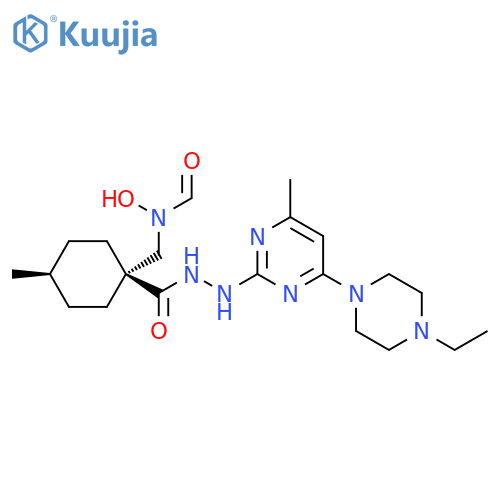 Cyclohexanecarboxylic acid, 1-[(formylhydroxyamino)methyl]-4-methyl-, 2-[4-(4-ethyl-1-piperazinyl)-6-methyl-2-pyrimidinyl]hydrazide, cis- structure