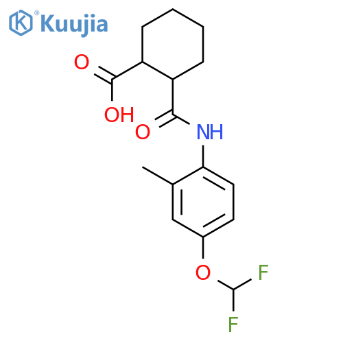 2-(4-Difluoromethoxy-2-methyl-phenylcarbamoyl)-cyclohexanecarboxylic acid structure