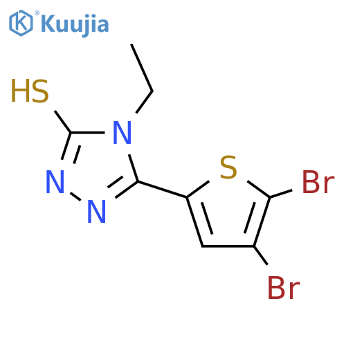 5-(4,5-dibromothiophen-2-yl)-4-ethyl-4H-1,2,4-triazole-3-thiol structure