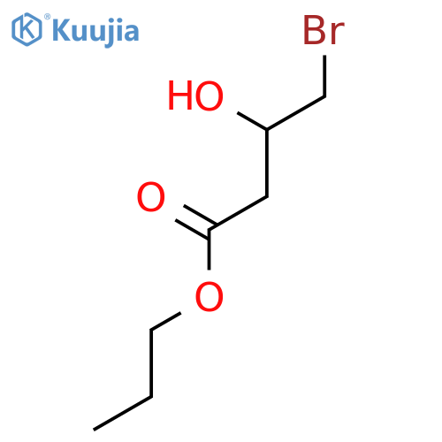 Butanoic acid, 4-bromo-3-hydroxy-, propyl ester structure