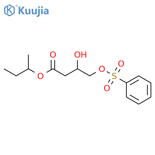 Butanoic acid, 3-hydroxy-4-[(phenylsulfonyl)oxy]-, 1-methylpropyl ester structure