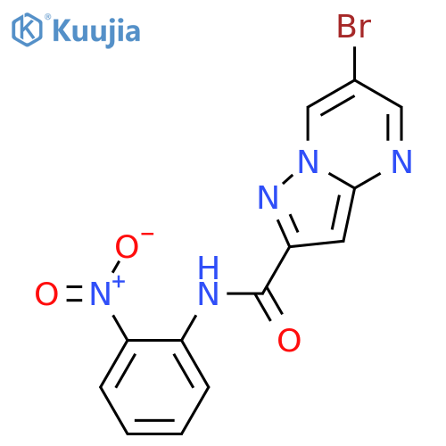 6-Bromo-pyrazolo[1,5-a]pyrimidine-2-carboxylic acid (2-nitro-phenyl)-amide structure