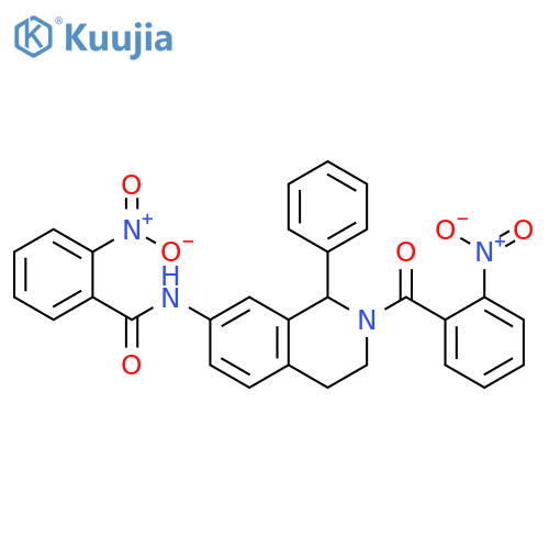 Benzamide,2-nitro-N-[1,2,3,4-tetrahydro-2-(2-nitrobenzoyl)-1-phenyl-7-isoquinolinyl]- structure