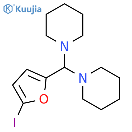 Piperidine, 1,1'-[(5-iodo-2-furanyl)methylene]bis- structure