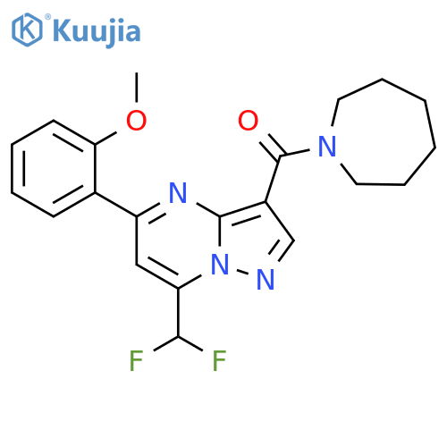 <br>Azepan-1-yl-[7-difluoromethyl-5-(2-methoxy-phenyl)-pyrazolo[1,5-a]pyrimidin -3-yl]-methanone structure