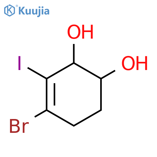 3-Cyclohexene-1,2-diol, 4-bromo-3-iodo-, (1S,2S)- structure