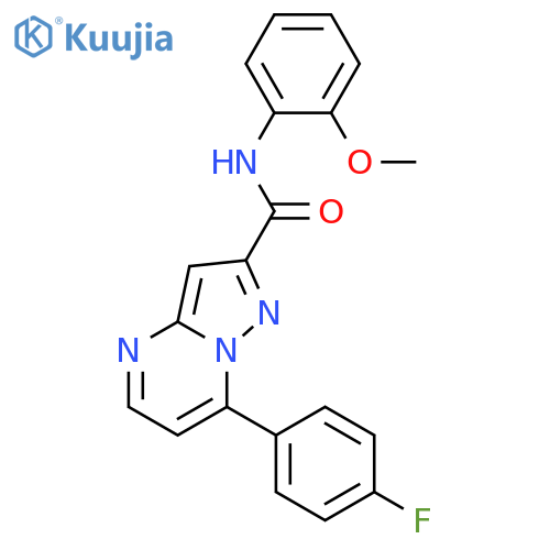 <br>7-(4-Fluoro-phenyl)-pyrazolo[1,5-a]pyrimidine-2-carboxylic acid (2-methoxy- phenyl)-amide structure