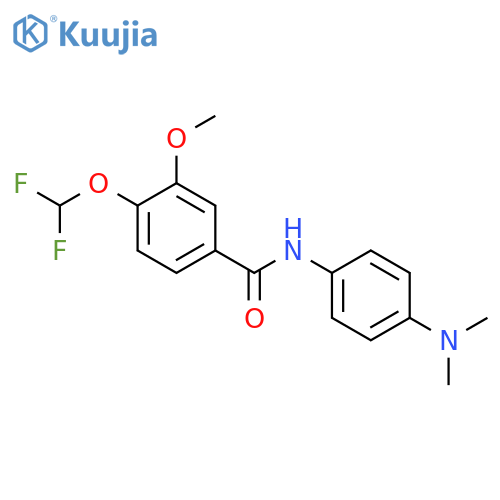 4-(difluoromethoxy)-N-[4-(dimethylamino)phenyl]-3-methoxybenzamide structure