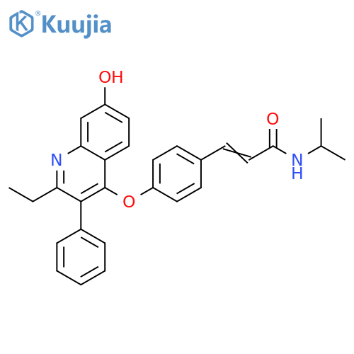 2-Propenamide,3-[4-[(2-ethyl-7-hydroxy-3-phenyl-4-quinolinyl)oxy]phenyl]-N-(1-methylethyl)- structure
