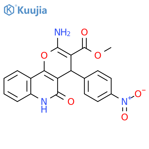 4H-Pyrano[3,2-c]quinoline-3-carboxylic acid,2-amino-5,6-dihydro-4-(4-nitrophenyl)-5-oxo-, methyl ester structure