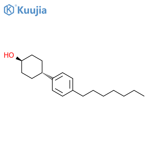 Cyclohexanol, 4-(4-heptylphenyl)-, trans- structure
