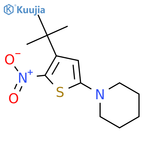 Piperidine, 1-[4-(1,1-dimethylethyl)-5-nitro-2-thienyl]- structure