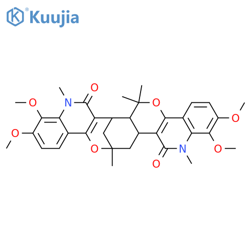rel-(6aR,7S,15R,16aS)-6,6a,7,9,15,16,16a,18-Octahydro-1,2,10,11-tetramethoxy-6,6,9,15,18-pentamethyl-7,15-methano-8H,17H-quino[3'',4'':5',6']pyrano[3',4':5,6]oxocino[3,2-c]quinoline-8,17-dione structure