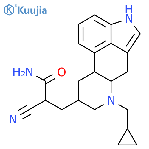 2-cyano-3-[(8beta,10xi)-6-(cyclopropylmethyl)ergolin-8-yl]propanamide structure