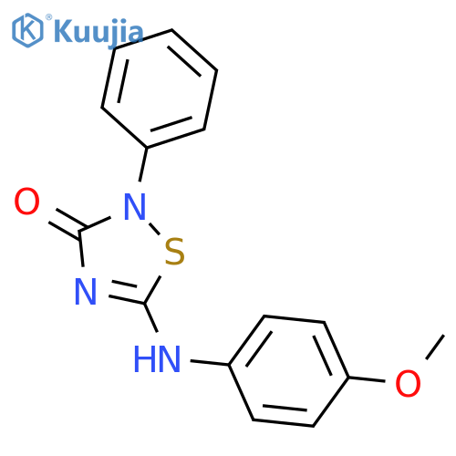 1,2,4-THIADIAZOL-3(2H)-ONE, 5-[(4-METHOXYPHENYL)AMINO]-2-PHENYL- structure
