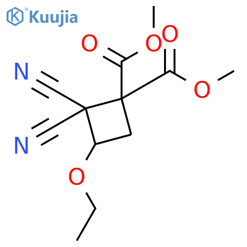 Dimethyl 2,2-dicyano-3-ethoxycyclobutane-1,1-dicarboxylate structure