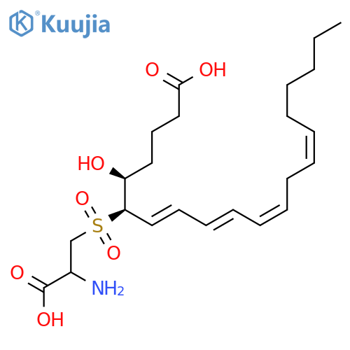 (5S,6R,7E,9E,11Z,14Z)-6-(2-Amino-2-carboxyethyl)sulfonyl-5-hydroxyicosa-7,9,11,14-tetraenoic acid structure