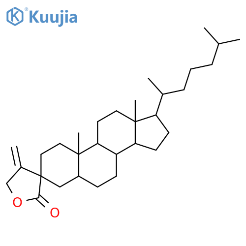 (3R,5S,8R,9S,10S,13R,14S)-10,13-dimethyl-17-[(2R)-6-methylheptan-2-yl]-4'-methylidenespiro[1,2,4,5,6,7,8,9,11,12,14,15,16,17-tetradecahydrocyclopenta[a]phenanthrene-3,3'-oxolane]-2'-one structure