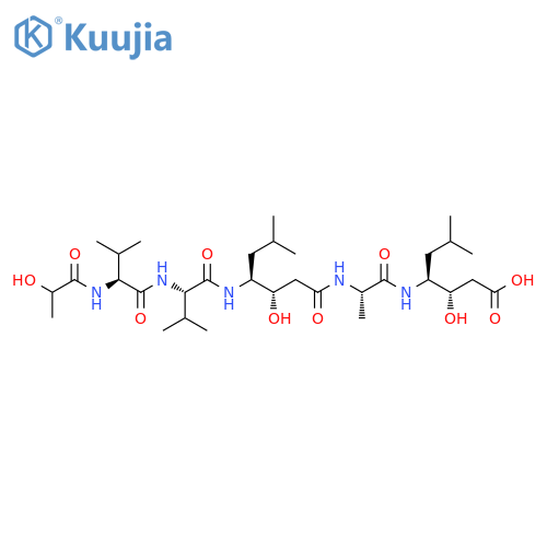 (3S,4S)-3-hydroxy-4-[[(2S)-2-[[(3S,4S)-3-hydroxy-4-[[(2S)-2-[[(2S)-2-(2-hydroxypropanoylamino)-3-methyl-butanoyl]amino]-3-methyl-butanoyl]amino]-6-methyl-heptanoyl]amino]propanoyl]amino]-6-methyl-heptanoic acid structure