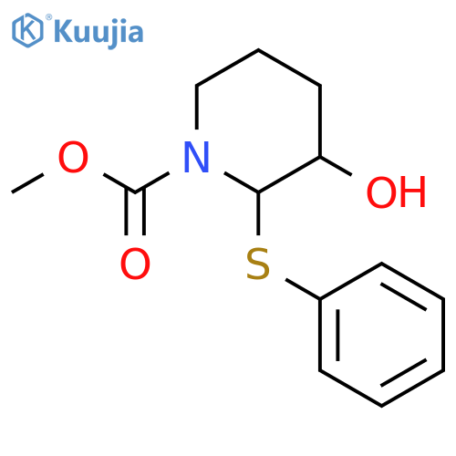 1-Piperidinecarboxylic acid, 3-hydroxy-2-(phenylthio)-, methyl ester structure