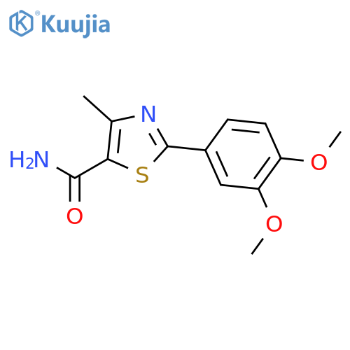 2-(3,4-dimethoxyphenyl)-4-methyl-1,3-thiazole-5-carboxamide structure