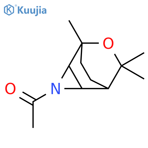 1-(5,7,7-trimethyl-6-oxa-3-azatricyclo[3.2.2.0~2,4~]non-3-yl)ethanone structure