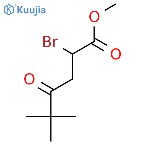Hexanoic acid, 2-bromo-5,5-dimethyl-4-oxo-, methyl ester structure