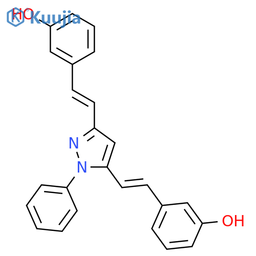 Phenol, 3,3'-[(1-phenyl-1H-pyrazole-3,5-diyl)di-2,1-ethenediyl]bis- structure