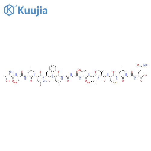 L-Glutamine, L-threonyl-L-seryl-L-leucyl-L-asparaginyl-L-phenylalanyl-L-leucylglycylglycyl-L-threonyl-L-threonyl-L-valyl-L-cysteinyl-L-leucylglycyl- structure