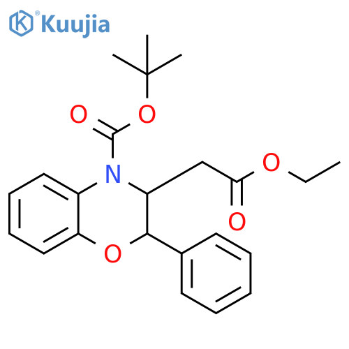 2H-1,4-Benzoxazine-3-acetic acid,4-[(1,1-dimethylethoxy)carbonyl]-3,4-dihydro-2-phenyl-, ethyl ester structure