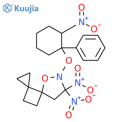 5-Oxa-6-azadispiro[2.0.4.2]decane, 7,7-dinitro-6-[(2-nitro-1-phenylcyclohexyl)oxy]- structure