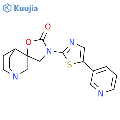 Spiro[1-azabicyclo[2.2.2]octane-3,5'-oxazolidin]-2'-one, 3'-[5-(3-pyridinyl)-2-thiazolyl]- structure