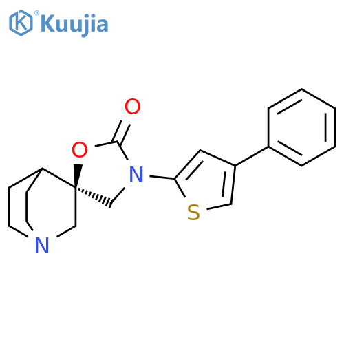 Spiro[1-azabicyclo[2.2.2]octane-3,5'-oxazolidin]-2'-one, 3'-(4-phenyl-2-thienyl)-, (3R)- structure