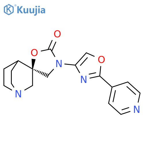 Spiro[1-azabicyclo[2.2.2]octane-3,5'-oxazolidin]-2'-one, 3'-[2-(4-pyridinyl)-4-oxazolyl]-, (3R)- structure