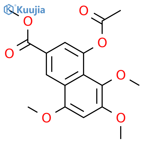 2-Naphthalenecarboxylic acid, 4-(acetyloxy)-5,6,8-trimethoxy-, methylester structure