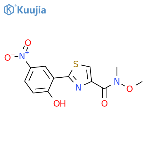 4-Thiazolecarboxamide,2-(2-hydroxy-5-nitrophenyl)-N-methoxy-N-methyl- structure