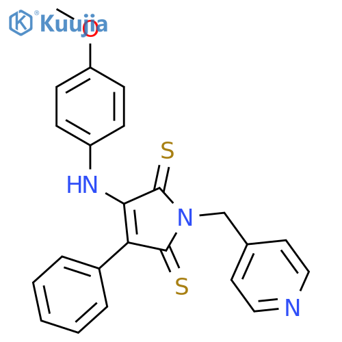 1H-Pyrrole-2,5-dithione, 3-[(4-methoxyphenyl)amino]-4-phenyl-1-(4-pyridinylmethyl)- structure