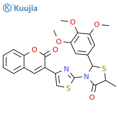 4-Thiazolidinone,5-methyl-3-[4-(2-oxo-2H-1-benzopyran-3-yl)-2-thiazolyl]-2-(3,4,5-trimethoxyphenyl)- structure