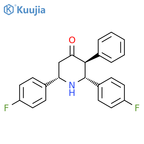 4-Piperidinone, 2,6-bis(4-fluorophenyl)-3-phenyl-, (2R,3S,6S)-rel- structure