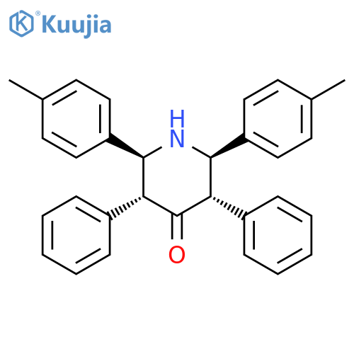 4-Piperidinone, 2,6-bis(4-methylphenyl)-3,5-diphenyl-,(2R,3S,5R,6S)-rel- structure