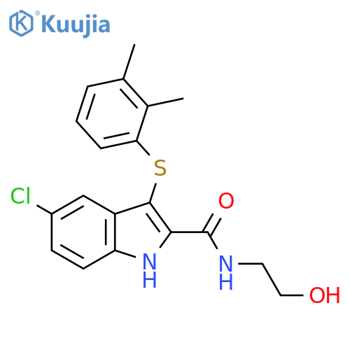 1H-Indole-2-carboxamide,5-chloro-3-[(2,3-dimethylphenyl)thio]-N-(2-hydroxyethyl)- structure