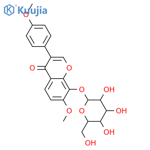 8-Hydroxy-4',7-dimethoxyisoflavone 8-O-beta-glucopyranoside structure
