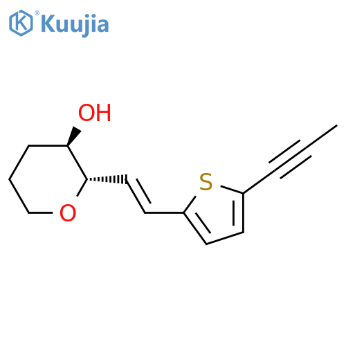 2H-Pyran-3-ol, tetrahydro-2-[(1E)-2-[5-(1-propyn-1-yl)-2-thienyl]ethenyl]-, (2S,3R)- structure