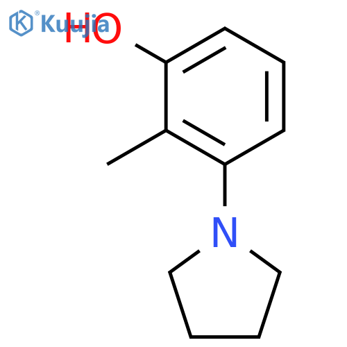 PHENOL, 2-METHYL-3-(1-PYRROLIDINYL)- structure