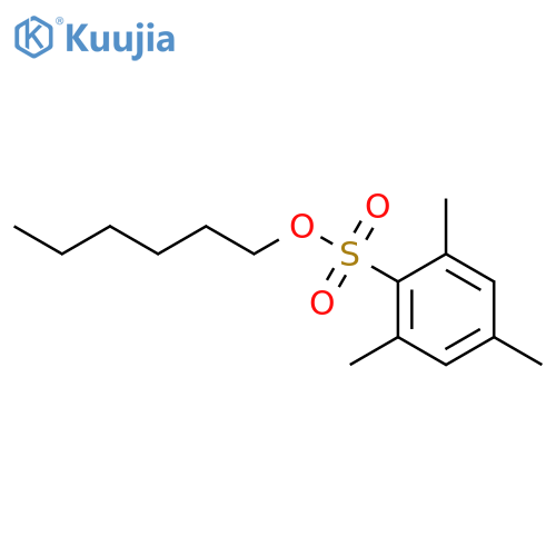Benzenesulfonic acid, 2,4,6-trimethyl-, hexyl ester structure